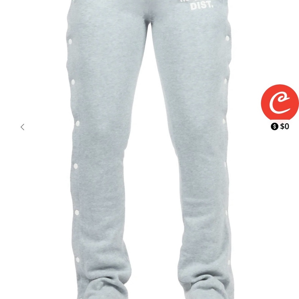 Gray Snap Button Sweatpants